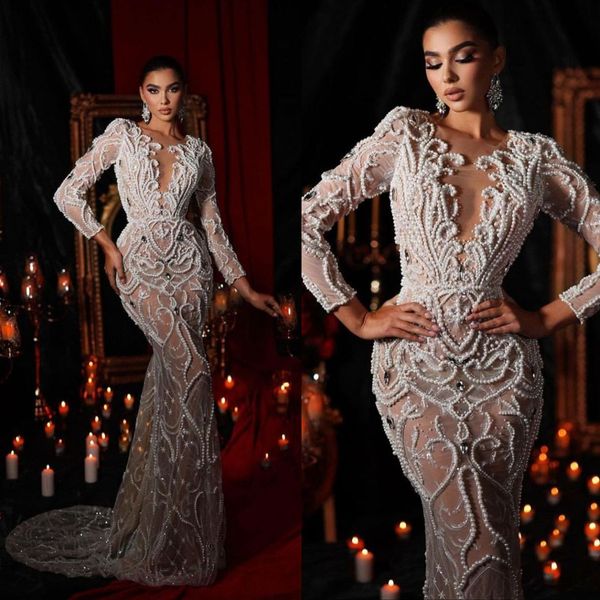 luxurious pearls beads mermaid wedding dresses exquisite white long sleeve crystal bridal gowns aso ebi bride dress arabic
luxurious pearls beads mermaid wedding dresses exquisite white long sleeve crystal bridal gowns aso ebi bride dress arabic