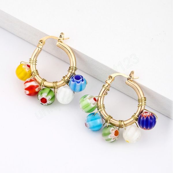 colored glass bead flowers huggie hoop earrings for women bohemian handmade beaded round earrings beautiful ear jewelry, Golden;silver
colored glass bead flowers huggie hoop earrings for women bohemian handmade beaded round earrings beautiful ear jewelry, Golden;silver