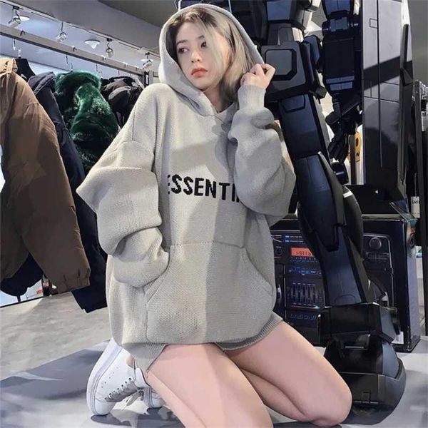 21fw essentials seventh collection knitting hoodies men women hiphop streetwear sweatshirt thick cotton knit hoodie, Black
21fw essentials seventh collection knitting hoodies men women hiphop streetwear sweatshirt thick cotton knit hoodie, Black