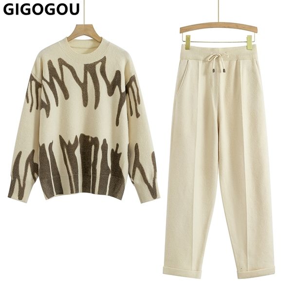 women's two piece pants gigogou women autumn winter sweater tracksuit oversized harem pant suits lady casual warm knitted set 221207, White
women's two piece pants gigogou women autumn winter sweater tracksuit oversized harem pant suits lady casual warm knitted set 221207, White