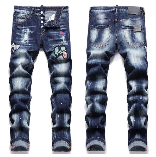 men's jean hip hop pants street trend zipper chain decoration ripped rips stretch black fashion slim fit washed motocycle panelled chri, Blue
men's jean hip hop pants street trend zipper chain decoration ripped rips stretch black fashion slim fit washed motocycle panelled chri, Blue