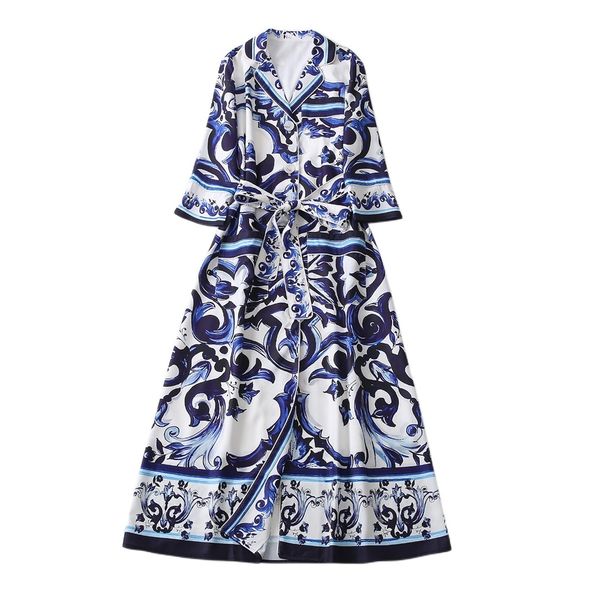 vintage blue and white porcelain temperament relaxed waist belt pocket middle sleeve single breasted shirt long dress, Black;gray
vintage blue and white porcelain temperament relaxed waist belt pocket middle sleeve single breasted shirt long dress, Black;gray