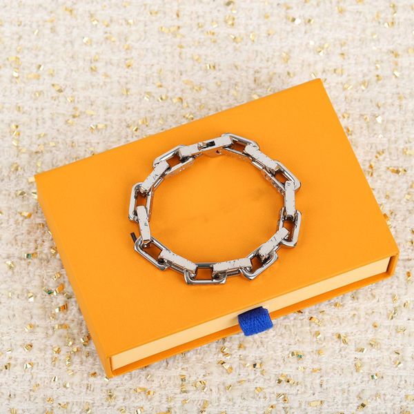 with box designer quality silver love bracelet men women cuban link bracelets chain fashion personality hip-hop lover's charms, Golden;silver
with box designer quality silver love bracelet men women cuban link bracelets chain fashion personality hip-hop lover's charms, Golden;silver