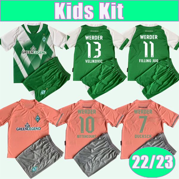 22 23 werder bremen agu kids kit soccer jerseys fullkrug veljkovic mbom home away child football shirt short sleeve uniforms, Black
22 23 werder bremen agu kids kit soccer jerseys fullkrug veljkovic mbom home away child football shirt short sleeve uniforms, Black