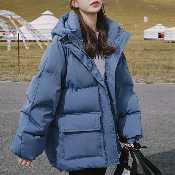 women's down parkas warm chic women hooded cotton padded puffer jackets female autumn winter causal loose coats outerwear k502 221207, Black
women's down parkas warm chic women hooded cotton padded puffer jackets female autumn winter causal loose coats outerwear k502 221207, Black