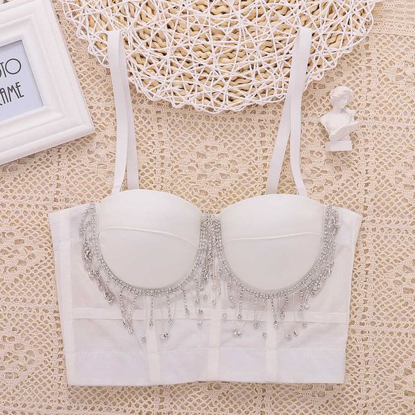 belly dance bra tassel chain sling short style with bra cushion slim waistcoat women wrap their breasts, White
belly dance bra tassel chain sling short style with bra cushion slim waistcoat women wrap their breasts, White