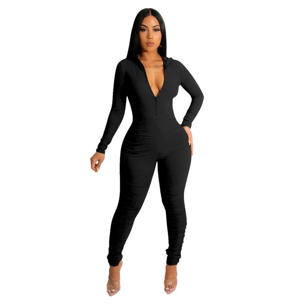 women jumpsuits zip up one piece outfits v neck long sleeve bodycon long pants party clubwear jumpsuit romper, Black;white
women jumpsuits zip up one piece outfits v neck long sleeve bodycon long pants party clubwear jumpsuit romper, Black;white