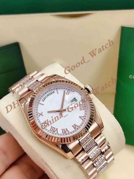 36mm watches for men date white roman dial rose gold watch men's 2813 automatic movement steel diamond bracelet strap wristmaps sapphir, Slivery;black
36mm watches for men date white roman dial rose gold watch men's 2813 automatic movement steel diamond bracelet strap wristmaps sapphir, Slivery;black
