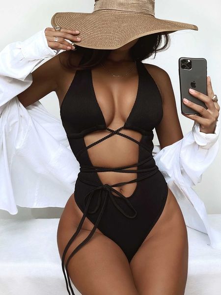 swim wear oeing swimwear cross tie women's swimming one-piece suit micro bikini hollow out jumpsuit playsuit female beach t221208
swim wear oeing swimwear cross tie women's swimming one-piece suit micro bikini hollow out jumpsuit playsuit female beach t221208
