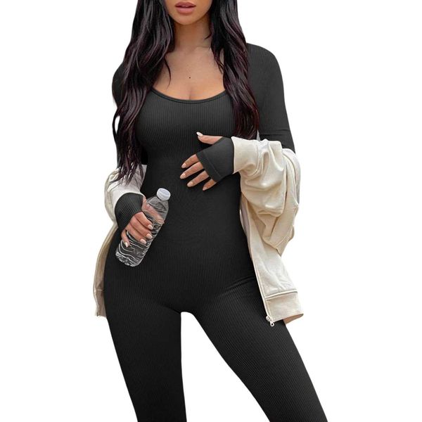 women jumpsuits designer 2023 new slim high elastic seamless solid bodysuit tight waistband long sleeve vest for ladies rompers 4 colours, Black;white
women jumpsuits designer 2023 new slim high elastic seamless solid bodysuit tight waistband long sleeve vest for ladies rompers 4 colours, Black;white