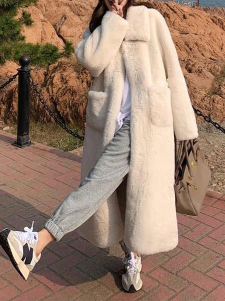 women s leather faux white long mink fur coats for korea fashion lapel collar pockets fluffy jackets autumn winter clothing female df301 221, Black
women s leather faux white long mink fur coats for korea fashion lapel collar pockets fluffy jackets autumn winter clothing female df301 221, Black