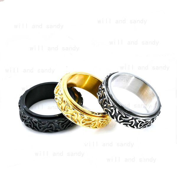 retro viking triangular knot ring band stainless steel rotatable rings men relieve hip hop fashion fine jewelry, Silver
retro viking triangular knot ring band stainless steel rotatable rings men relieve hip hop fashion fine jewelry, Silver