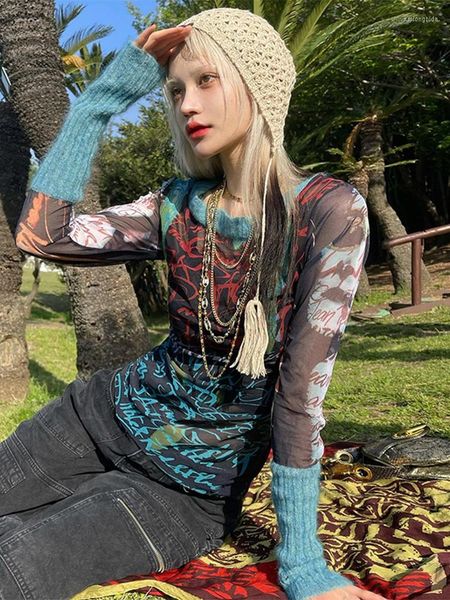 women's t shirts women long sleeve mesh see through streetwear tees 2022 autumn clothes wholesale items for business, White
women's t shirts women long sleeve mesh see through streetwear tees 2022 autumn clothes wholesale items for business, White