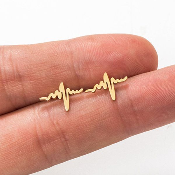 beating heart curve waving line earring stud stainless steel ventricular motion curve ear cuff jewelry gifts for lover saint valentine', Golden;silver
beating heart curve waving line earring stud stainless steel ventricular motion curve ear cuff jewelry gifts for lover saint valentine', Golden;silver