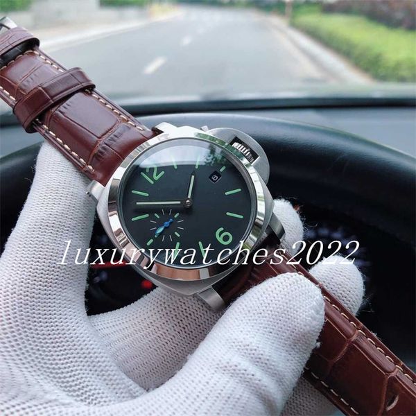 mens watch date display 44mm small seconds circle 904l fine steel manual watches pam automatic mechanical sapphire luminescent waterproof wr, Slivery;brown
mens watch date display 44mm small seconds circle 904l fine steel manual watches pam automatic mechanical sapphire luminescent waterproof wr, Slivery;brown