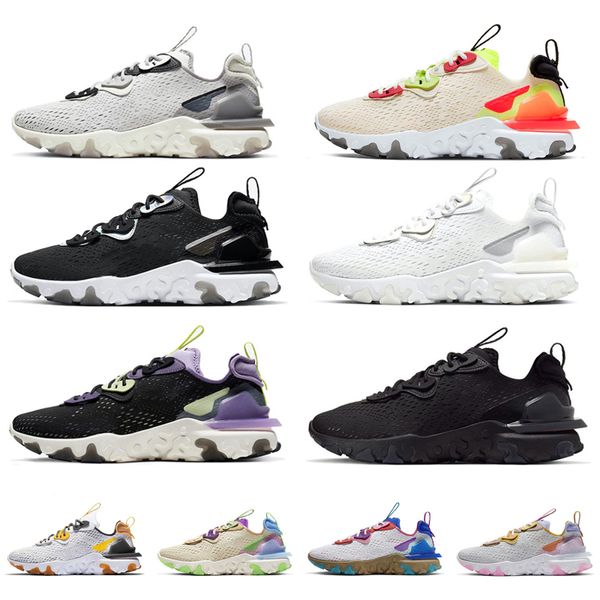 

men women running shoes react vision triple black white iridescent orange volt pastel vast grey mens trainers woman sneakers shoe 36-45