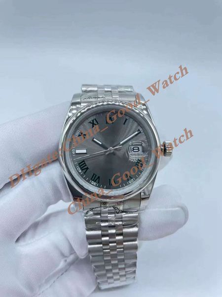 3 color 36mm good watch men's rome dial mechanical stainless steel strap automatic movement wimbledon 126234 wristpatch men's watc, Slivery;black
3 color 36mm good watch men's rome dial mechanical stainless steel strap automatic movement wimbledon 126234 wristpatch men's watc, Slivery;black