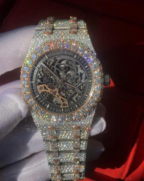 new version skeleton moissanite diamonds watch pass test rose gold mixed silver mechanical eta movement men luxury iced out sapphire watches, Slivery;brown
new version skeleton moissanite diamonds watch pass test rose gold mixed silver mechanical eta movement men luxury iced out sapphire watches, Slivery;brown