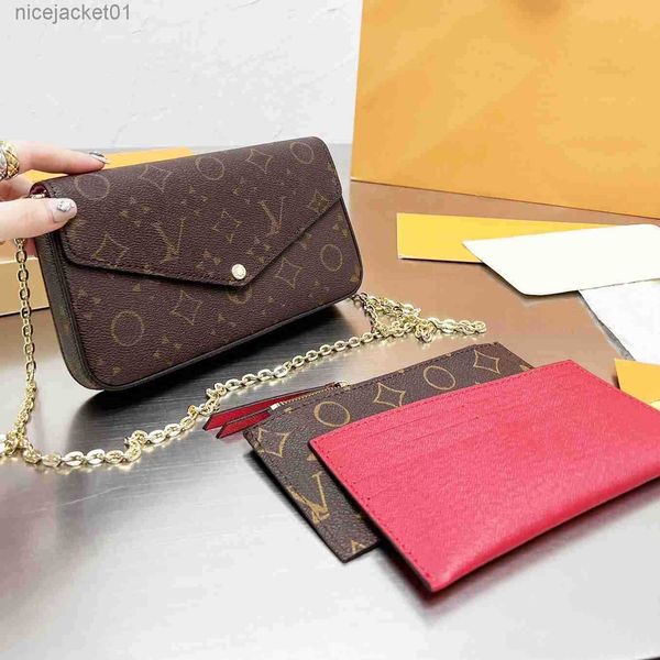 22ss bag woman shoulder bags fashion handbag 3-piece set purse wallet genuine leather women messenger cross body chain
22ss bag woman shoulder bags fashion handbag 3-piece set purse wallet genuine leather women messenger cross body chain