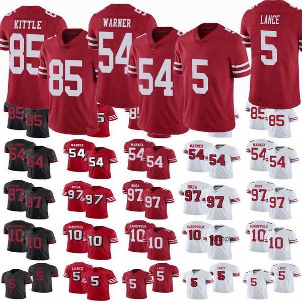 5 trey lance jersey 97 nick bosa 10 jimmy garoppolo 85 george kittle 19 deebo samuel 54 fred warner 80 jerry rice san men francisco wom', Black;red
5 trey lance jersey 97 nick bosa 10 jimmy garoppolo 85 george kittle 19 deebo samuel 54 fred warner 80 jerry rice san men francisco wom', Black;red