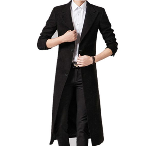 men's wool blends men coats autumn winter solid color long black luxurious coat male 221208
men's wool blends men coats autumn winter solid color long black luxurious coat male 221208
