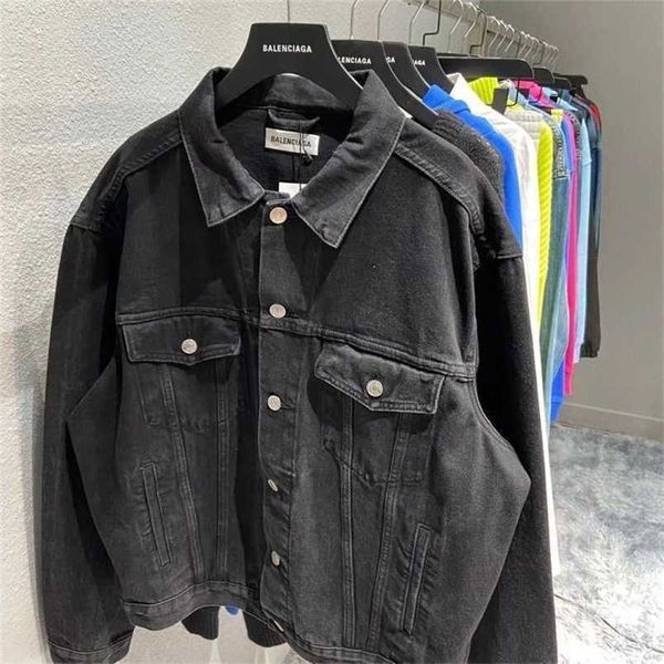 jacket mens designer original balenciga paris classic back english drill denim coat os off shoulder loose version for men and women, Black;brown
jacket mens designer original balenciga paris classic back english drill denim coat os off shoulder loose version for men and women, Black;brown