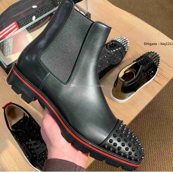 red-bottoms shoes christians luxury designer melon spikes men's red ankle boots perfect melon motorcycle boots cool winter luxury de zm, Black
red-bottoms shoes christians luxury designer melon spikes men's red ankle boots perfect melon motorcycle boots cool winter luxury de zm, Black