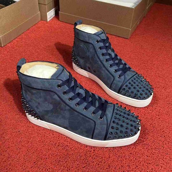 red-bottoms christians with box fashion high spikes for men sneakers shoes blue suede leather wedding party casual walking trainer auz, Black
red-bottoms christians with box fashion high spikes for men sneakers shoes blue suede leather wedding party casual walking trainer auz, Black