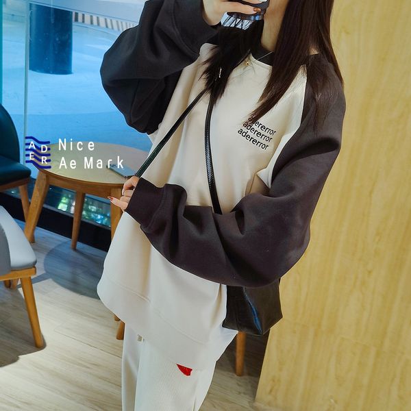 ader error women's hoodies new letter embroidery contrast raglan stitch round neck plush sweater for men and women couples fashion bran, Black
ader error women's hoodies new letter embroidery contrast raglan stitch round neck plush sweater for men and women couples fashion bran, Black