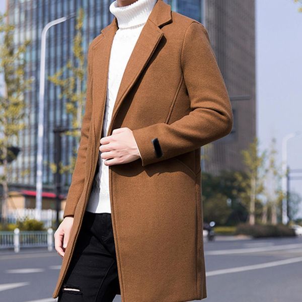 men's wool blends men trench coat single button korean style autumn winter thick slim windbreaker veste homme manteau hiver jackets 221, Black
men's wool blends men trench coat single button korean style autumn winter thick slim windbreaker veste homme manteau hiver jackets 221, Black