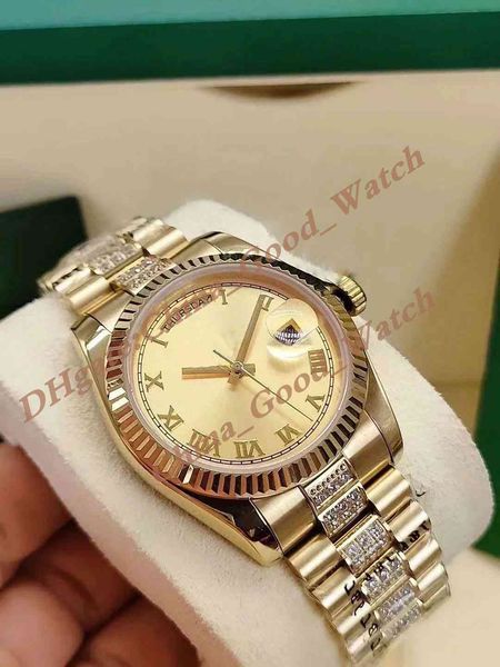 36mm watches for men 9 color watch men's yellow gold automatic movement steel bracelet diamond strap dial wristmaps sapphire crystal ch, Slivery;brown
36mm watches for men 9 color watch men's yellow gold automatic movement steel bracelet diamond strap dial wristmaps sapphire crystal ch, Slivery;brown