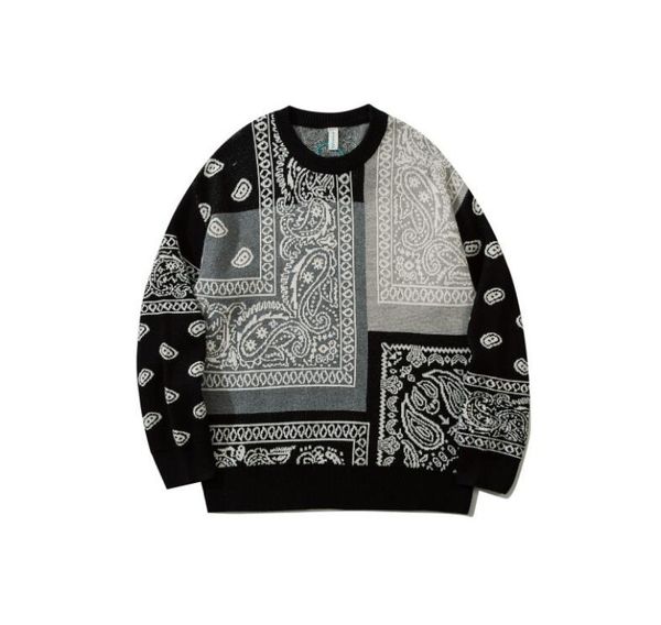 men's sweaters cashew flower colorblock sweater fall harajuku retro loose knitted jumper couple hip hop casual pullover streetwear, White;black
men's sweaters cashew flower colorblock sweater fall harajuku retro loose knitted jumper couple hip hop casual pullover streetwear, White;black