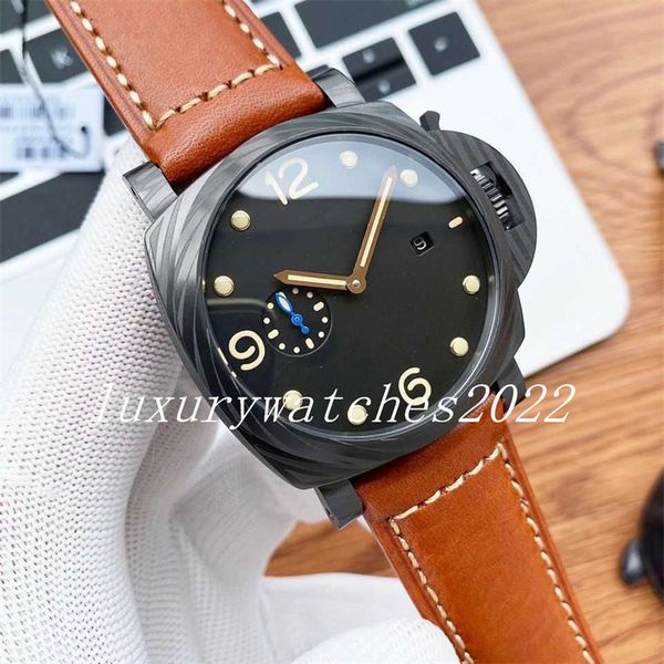 business mens watch 44mm small seconds black dial genuine leather strap pam automatic mechanical watchs sport luminescent dive men's wr, Slivery;brown
business mens watch 44mm small seconds black dial genuine leather strap pam automatic mechanical watchs sport luminescent dive men's wr, Slivery;brown