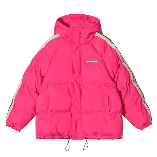 men s down parkas winter thick color blocking warm cotton padded fashion casual loose hooded parka couple s harajuku high street simple coat, Black 
men s down parkas winter thick color blocking warm cotton padded fashion casual loose hooded parka couple s harajuku high street simple coat, Black