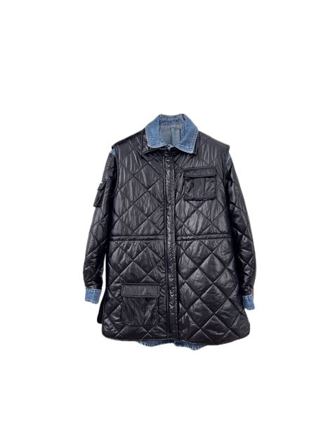 women's outerwear & coatsdesigned two-piece denim patchwork diamond style vest shirt, Black
women's outerwear & coatsdesigned two-piece denim patchwork diamond style vest shirt, Black