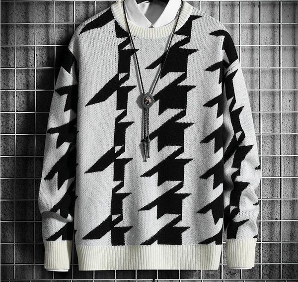 men's sweater japanese style round neck fashion pullover harajuku sweaters men long sleeve knitted pullovers, White;black
men's sweater japanese style round neck fashion pullover harajuku sweaters men long sleeve knitted pullovers, White;black