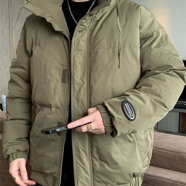 men s down parkas winter jacket warm parka fashion stand collar solid cotton padded windbreaker coat casual thermal thick 221208, Black
men s down parkas winter jacket warm parka fashion stand collar solid cotton padded windbreaker coat casual thermal thick 221208, Black