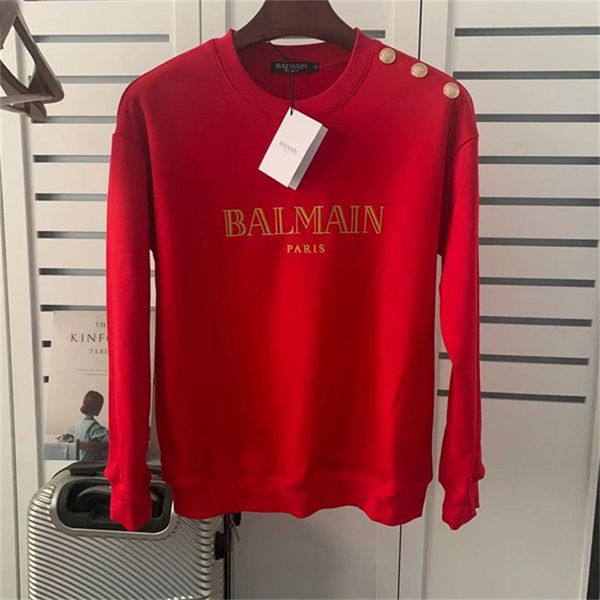 balmain mens desinger warm hooded hoodies fashion womens classical alphabet print gold buckle red sweatshirts couples clothing size s-xl, Black
balmain mens desinger warm hooded hoodies fashion womens classical alphabet print gold buckle red sweatshirts couples clothing size s-xl, Black