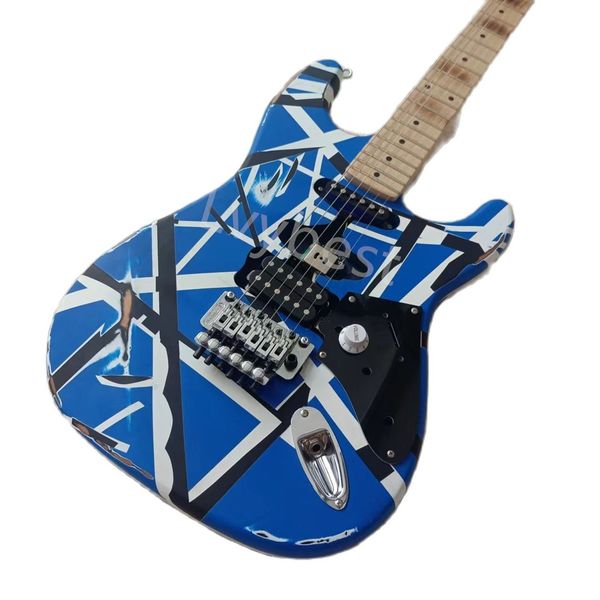 lvyoem 6 string aged electric guitar finish gloss blue delivery