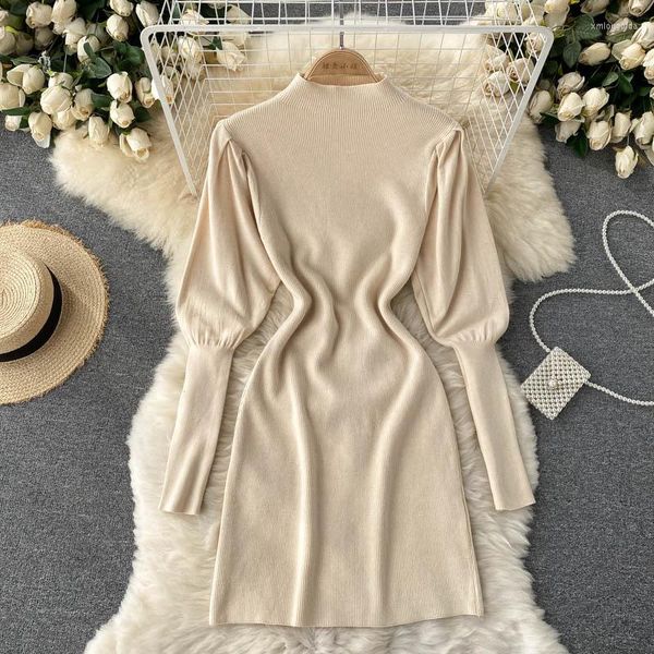 casual dresses autumn winter mini for women 2022 elegant mock neck puff sleeve knitted dress solid ribbed bodycon, Black;gray
casual dresses autumn winter mini for women 2022 elegant mock neck puff sleeve knitted dress solid ribbed bodycon, Black;gray
