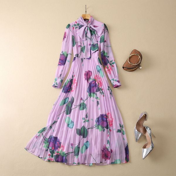 2023 spring floral print ribbon tie bow dress long sleeve round neck pleated chiffon midi casual dresses s2d072323 plus size xxl, Black;gray
2023 spring floral print ribbon tie bow dress long sleeve round neck pleated chiffon midi casual dresses s2d072323 plus size xxl, Black;gray