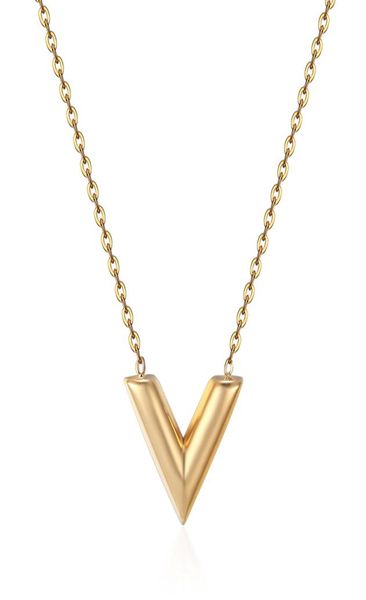 classic design famous brand v letter pendant necklace for woman titanium steel woman necklace luxury jewelry female 107624, Silver
classic design famous brand v letter pendant necklace for woman titanium steel woman necklace luxury jewelry female 107624, Silver