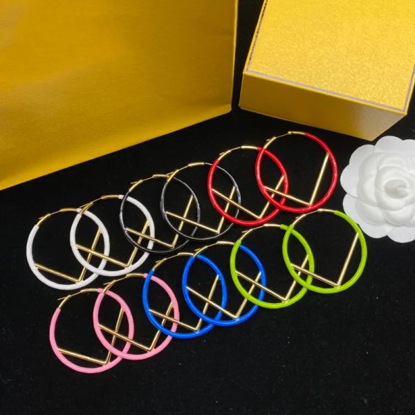 hoops earrings fashion letter round color earrings designer jewelry women's luxury 6 colors, Golden;silver
hoops earrings fashion letter round color earrings designer jewelry women's luxury 6 colors, Golden;silver