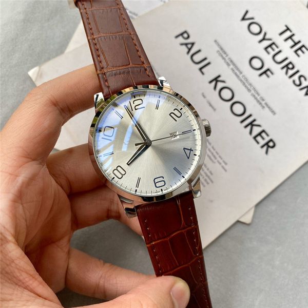 fashion casual men's mechanical watch large digital scale waterproof glow-in-the-dark calendar belt watch, Slivery;brown
fashion casual men's mechanical watch large digital scale waterproof glow-in-the-dark calendar belt watch, Slivery;brown