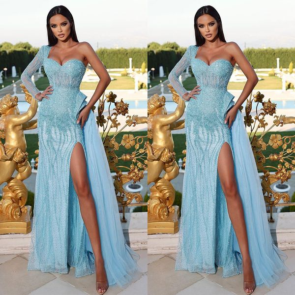 elegant prom dresses mermaid sweetheart solid color tulle one sleeve applicant sequins high split zipper floor length custom made evening dr, Black
elegant prom dresses mermaid sweetheart solid color tulle one sleeve applicant sequins high split zipper floor length custom made evening dr, Black