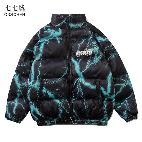 men's down parkas mens winter down parkas vintage lightning letter graffiti cotton padded jacket thick warm street oversized outerwear, Black
men's down parkas mens winter down parkas vintage lightning letter graffiti cotton padded jacket thick warm street oversized outerwear, Black