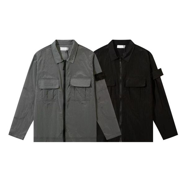 men's jackets island spring compass badge sleeve patched brand stone coat metal nylon functional shirt double pocket jacket reflective, Black
men's jackets island spring compass badge sleeve patched brand stone coat metal nylon functional shirt double pocket jacket reflective, Black