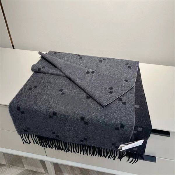 100% cashmere scarves double sided scarf large letter jacquard wraps high end long shawl, Blue;gray