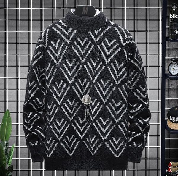 men's sweaters fashion solid color loose knitted korean turtleneck sweater new casual pullovers all-match warm, White;black
men's sweaters fashion solid color loose knitted korean turtleneck sweater new casual pullovers all-match warm, White;black