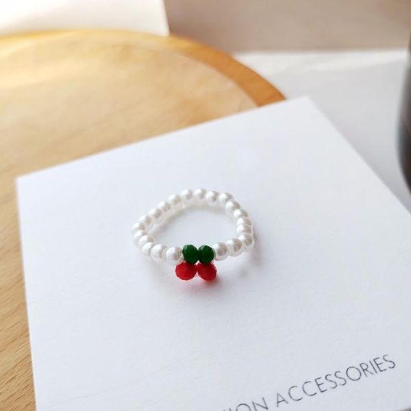 fashion brand designer rings sweet pearl ring lovely cherry elastic rope ring girl female, Silver
fashion brand designer rings sweet pearl ring lovely cherry elastic rope ring girl female, Silver